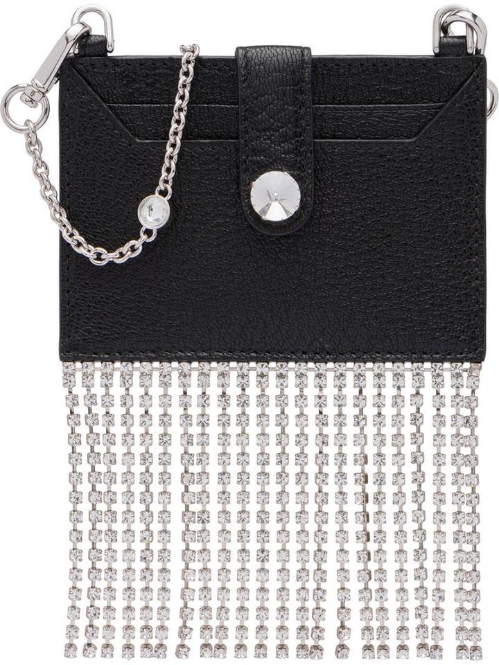 Miu Miu Crystal-embellished Cardholder - Black