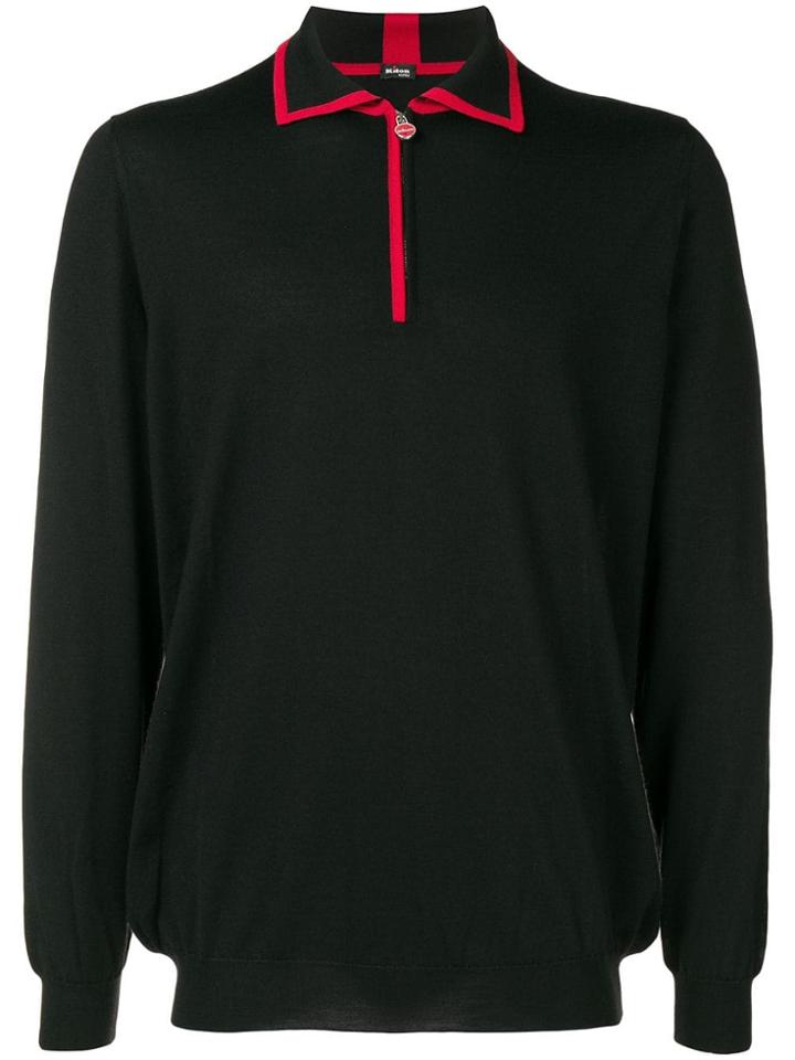 Kiton Half-zip Sweater - Black