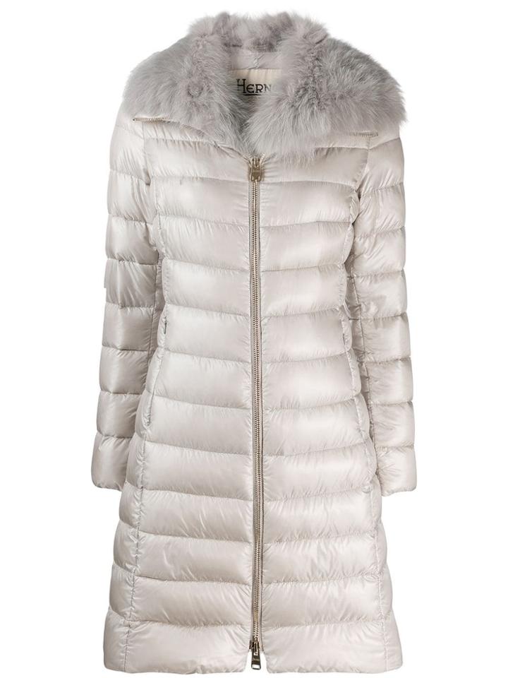 Herno Fur Collar Padded Coat - Neutrals