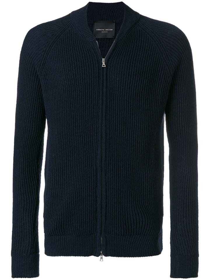 Roberto Collina Zip Front Cardigan - Blue