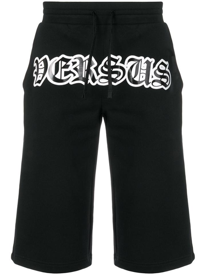 Versus Contrast Logo Bermuda Shorts - Black