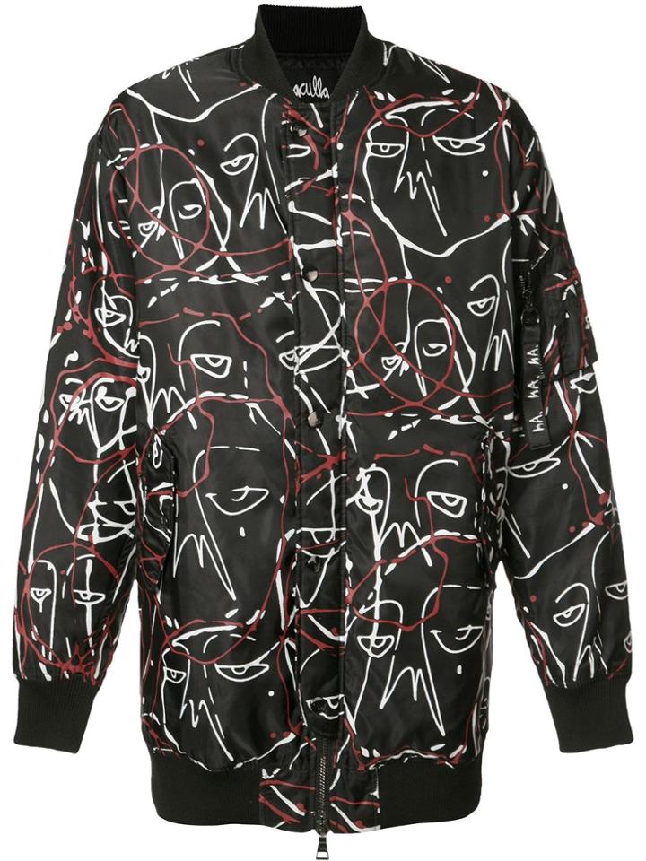 Haculla Abstract Print Bomber Jacket - Black