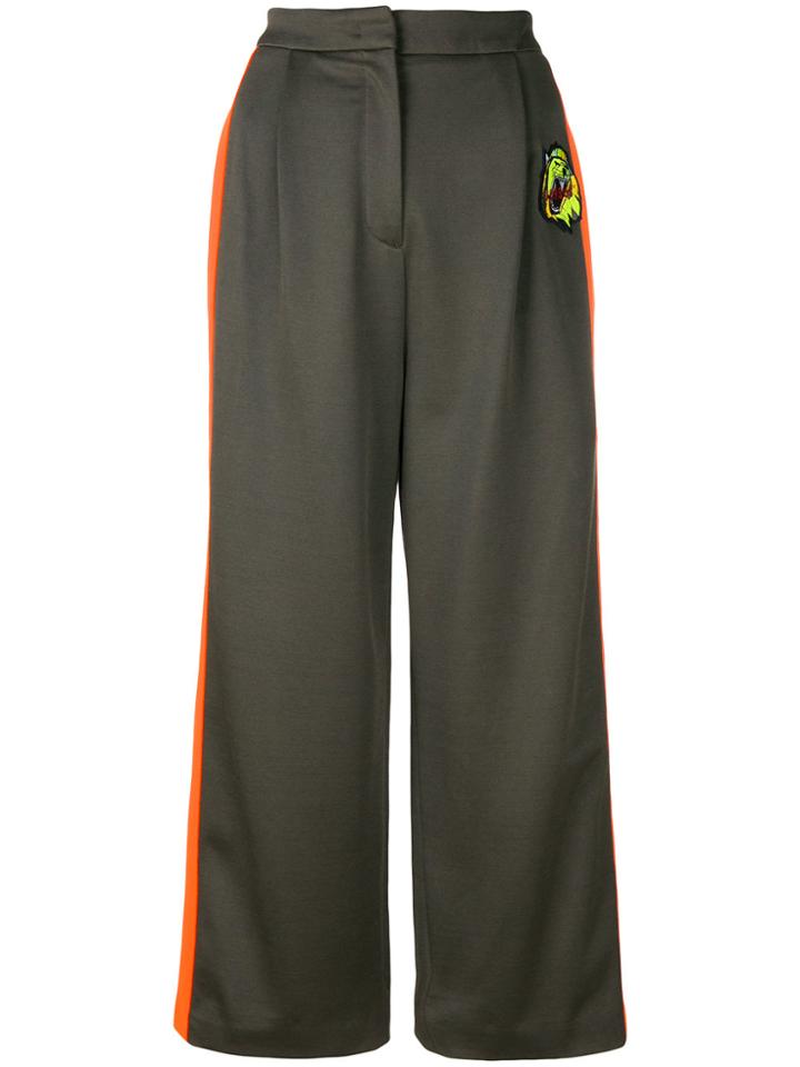 Versus Tuxedo Strip Cropped Trousers - Grey
