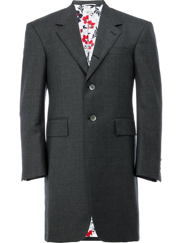 Thom Browne - Long Blazer - Men - Cotton/wool/shark Skin - 2, Grey, Cotton/wool/shark Skin