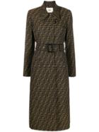 Fendi Belted Zucca Trench Coat - Brown