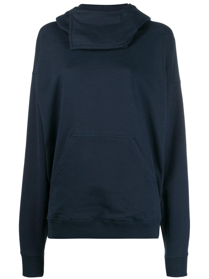 Jw Anderson Fold-over Neck Hoodie - Blue