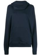 Jw Anderson Fold-over Neck Hoodie - Blue