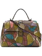 Bottega Veneta Multicolour Ayers Patchwork Medium Piazza Bag - Black