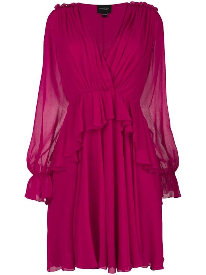 Giambattista Valli Ruffled Gathered Dress - Pink