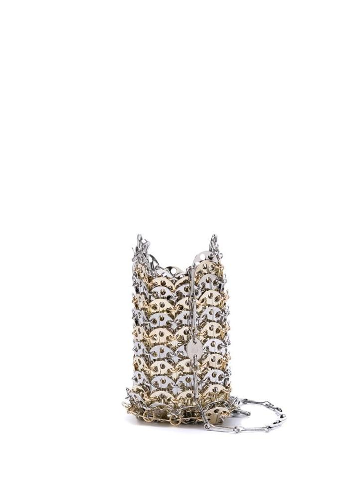 Paco Rabanne Contrast Shoulder Bag - Silver