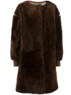 Chloé Teddy Shearling Coat, Women's, Size: 36, Brown, Cotton/polyamide/virgin Wool/sheep Skin/shearling