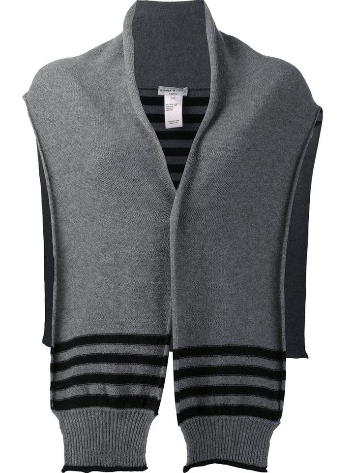Sonia Rykiel Striped Cape Style Cardigan, Women's, Grey, Cashmere/wool