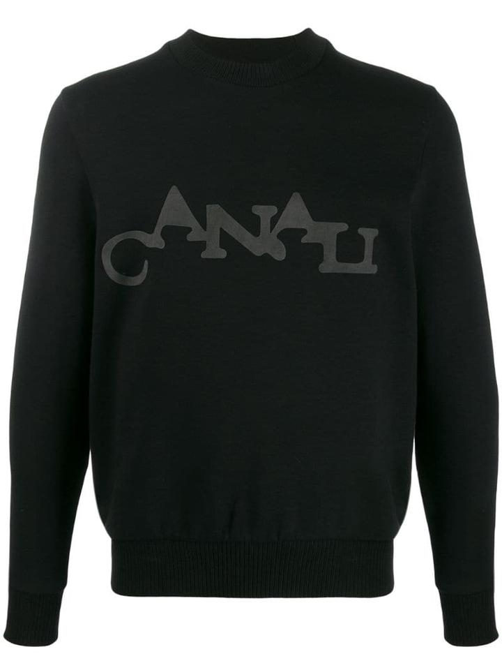 Canali Contrast Print Jumper - Black