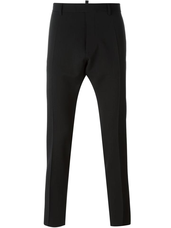 Dsquared2 Tailored Trousers, Men's, Size: 52, Black, Cotton/spandex/elastane/viscose/virgin Wool