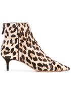 Alexandre Birman Kittie Leopard Ankle Boots - Nude & Neutrals