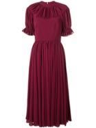 Emilia Wickstead Ruched Crepe Dress - Red