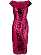 Dolce & Gabbana Off-the-shoulder Fitted Sequin Dress - Pink