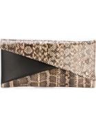 Jil Sander Snakeskin Panel Clutch - Nude & Neutrals
