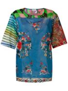 Pierre-louis Mascia - Stich T-shirt - Women - Cotton - L, Women's, Blue, Cotton