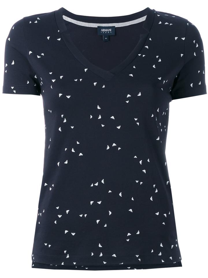 Armani Jeans - V-neck Sweater - Women - Cotton - 40, Blue, Cotton
