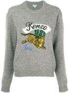 Kenzo Embroidered Tiger Sweater - Grey
