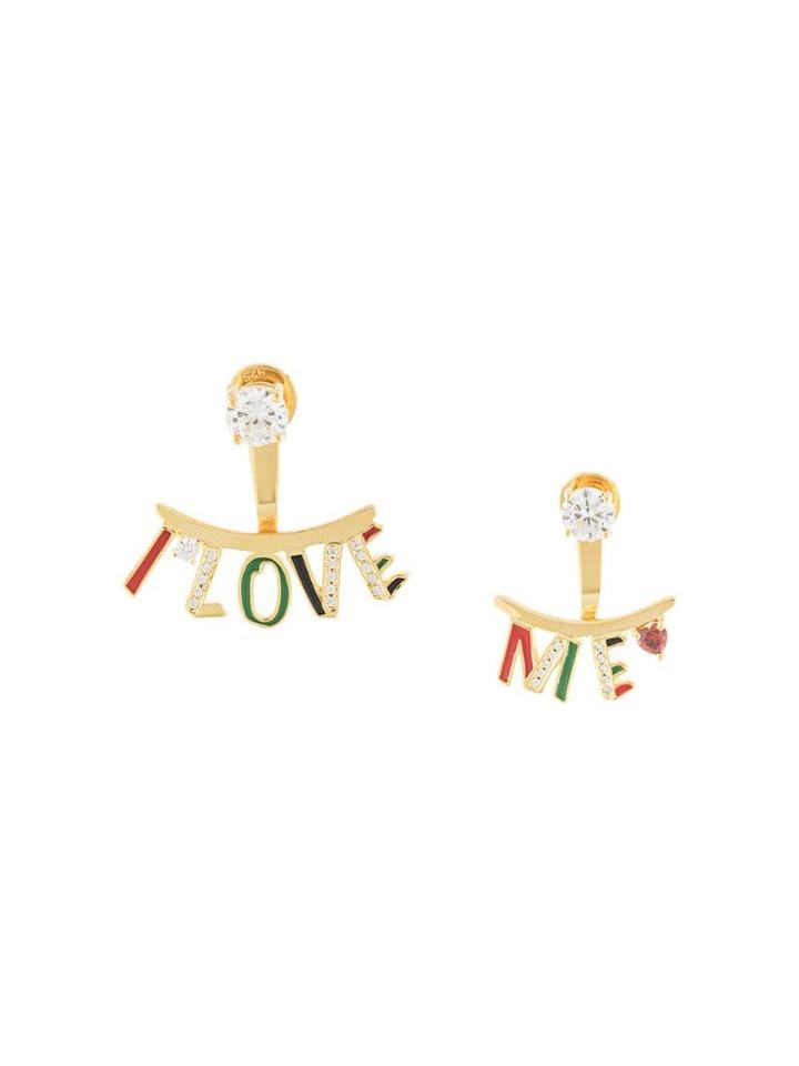 Ooak 'i Love Me' Earrings - Gold