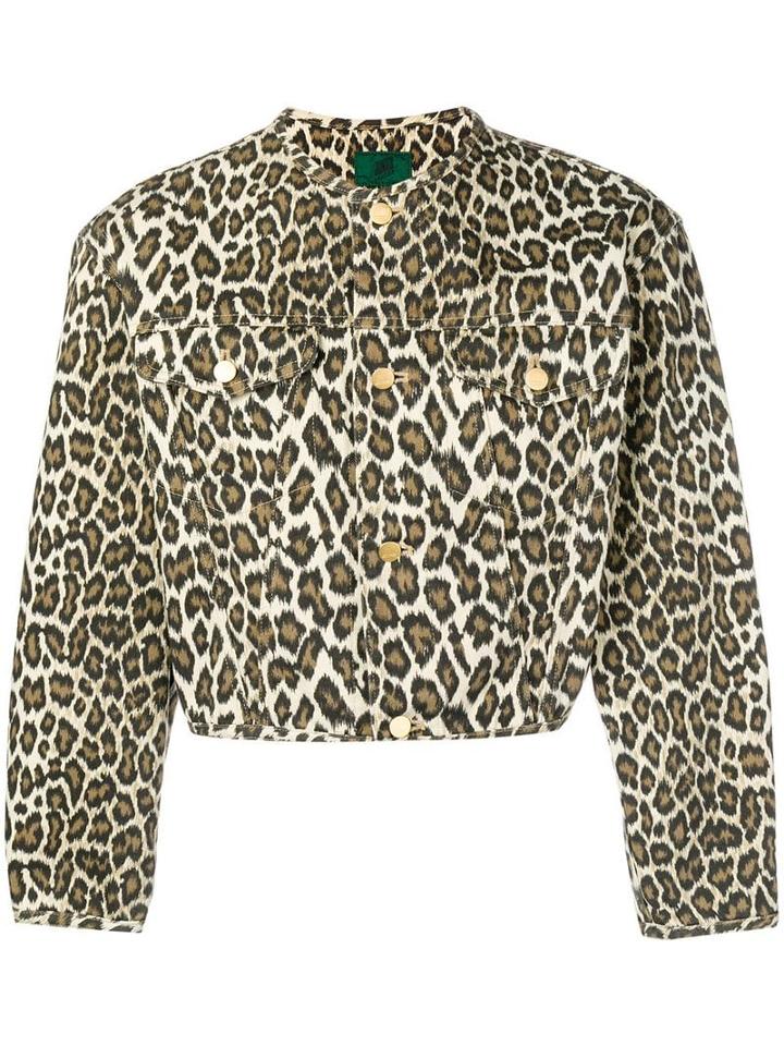 Jean Paul Gaultier Pre-owned Leopard Print Cropped Jacket - Brown