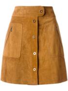 Maison Margiela Front Fastening A-line Skirt - Brown
