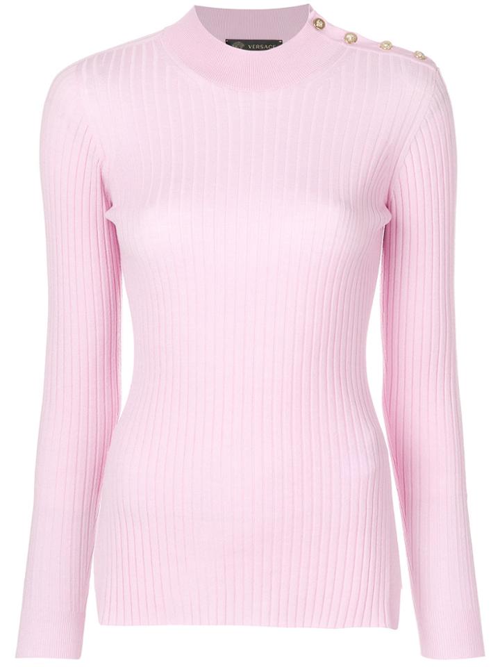 Versace Ribbed Knit Top - Pink & Purple