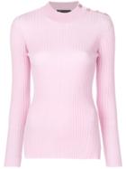 Versace Ribbed Knit Top - Pink & Purple