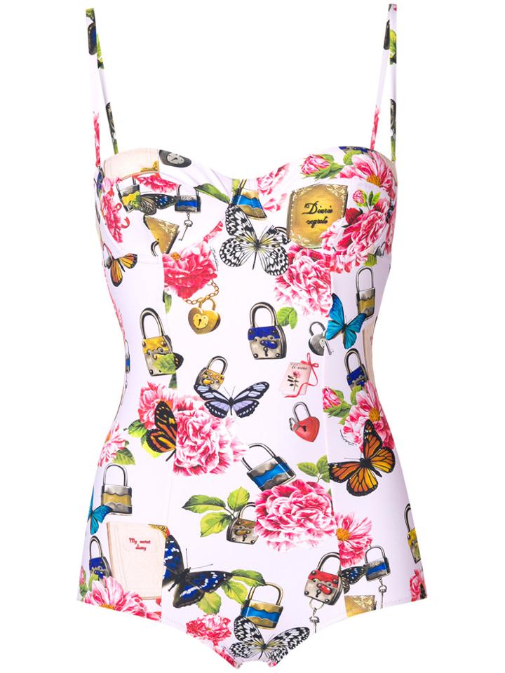 Dolce & Gabbana Secret Print Swimsuit - Pink & Purple