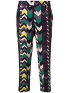 Missoni Pre-owned 2000's Geometric Pattern Cropped Trousers - Purple