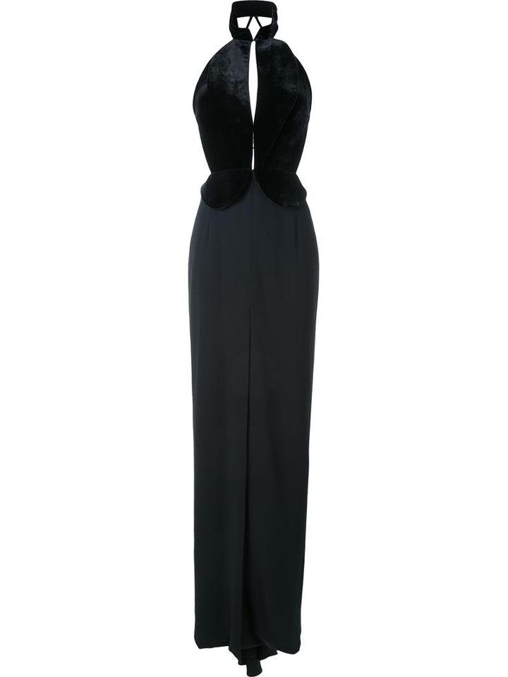 Brandon Maxwell High Neck Gown, Women's, Size: 6, Black, Spandex/elastane/polyester/viscose/silk