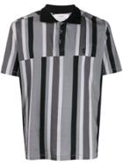 Pringle Of Scotland Deconstructed-striped Polo Shirt - Grey