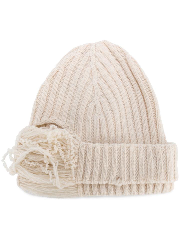 Maison Margiela Deconstructed Beanie Heat - White
