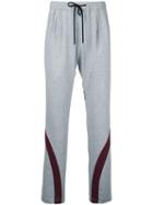 Factotum Drawstring Contrast Track Pants, Men's, Size: 46, Grey, Cotton