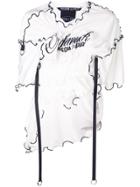 Maison The Faux Ruched Logo T-shirt - White