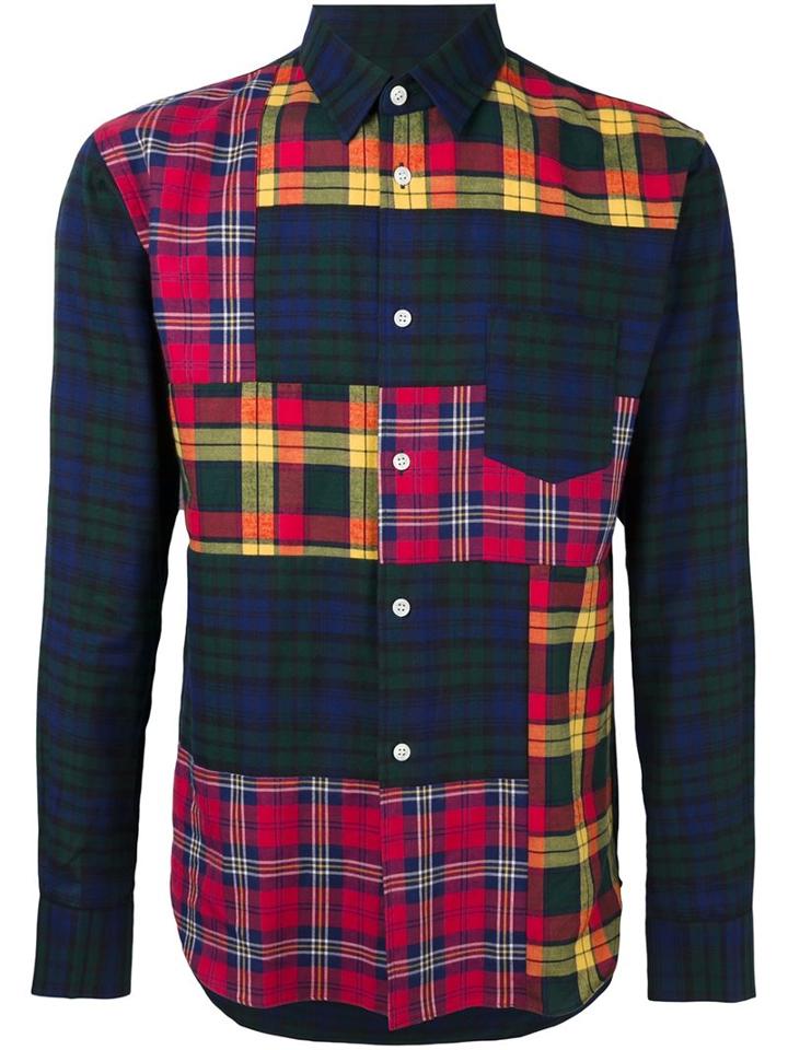 Comme Des Garçons Shirt Boy Patchwork Plaid Shirt