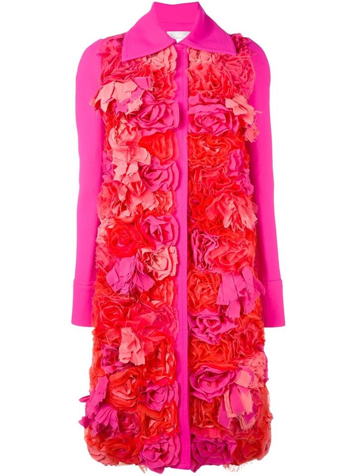 Victoria Victoria Beckham Floral Appliqué Coat