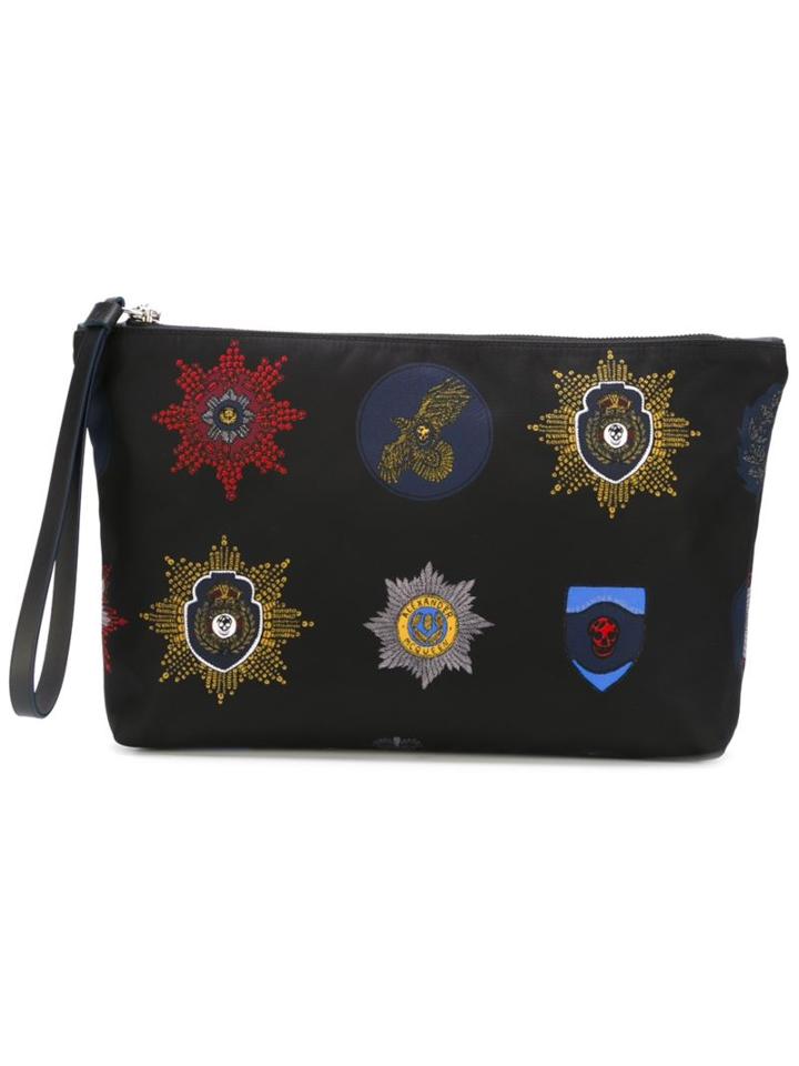 Alexander Mcqueen Skull Badge Print Clutch