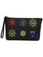 Alexander Mcqueen Skull Badge Print Clutch