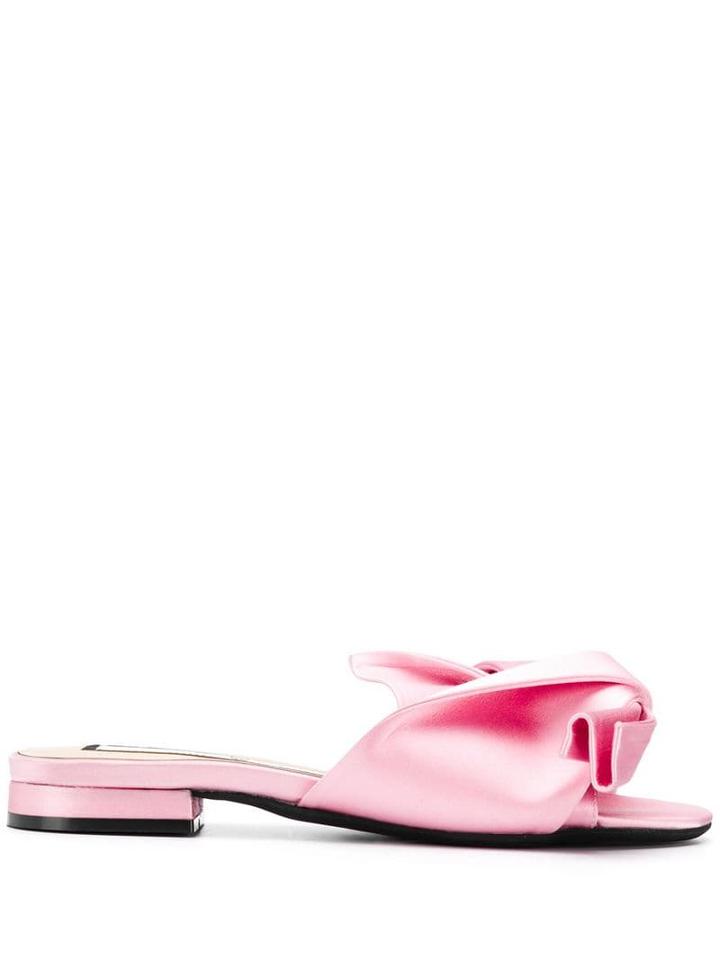 Nº21 Twisted Front Detail Mules - Pink
