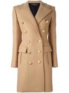 Balmain Double Breasted Coat - Nude & Neutrals