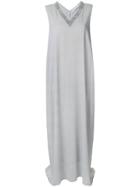 Fabiana Filippi Embroidered Sleeveless Maxi Dress - Grey
