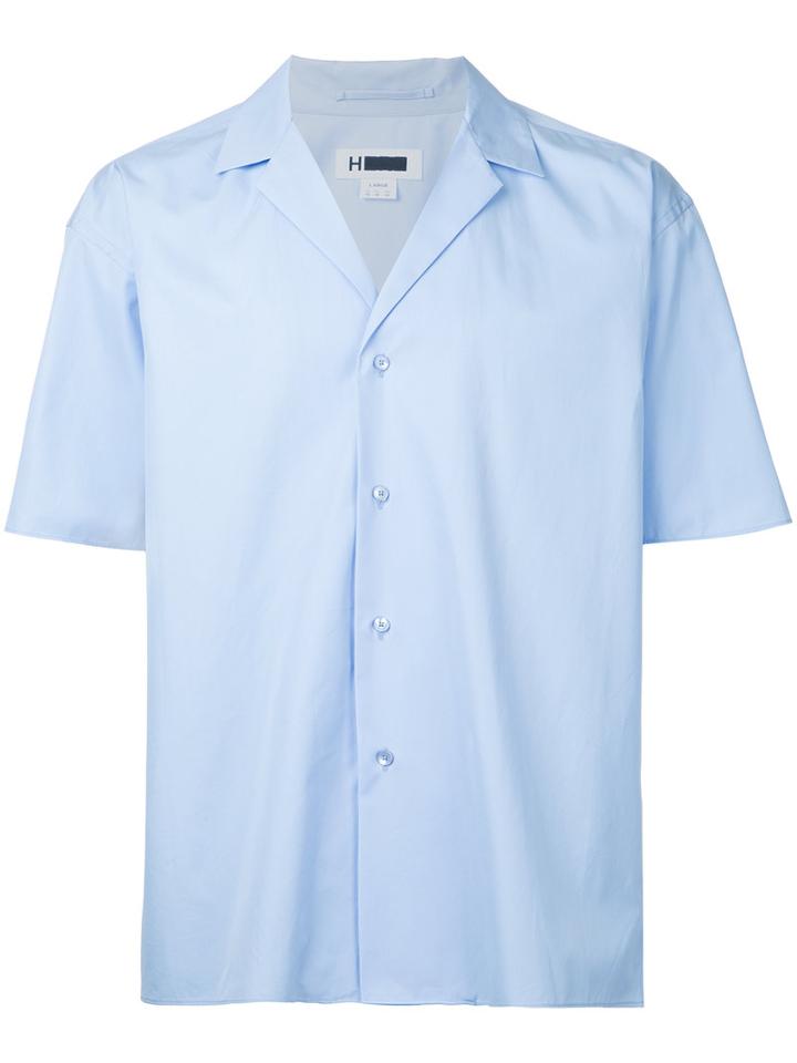 H Beauty & Youth - Low Cut Shirt - Men - Cotton - S, Blue, Cotton