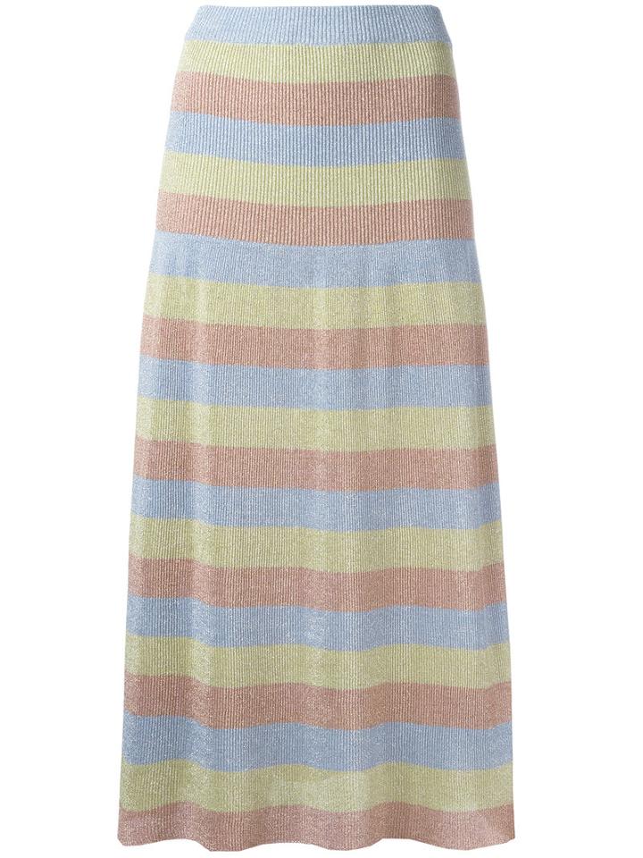 Boutique Moschino Striped Skirt, Women's, Size: 42, Polyamide/polyester/rayon
