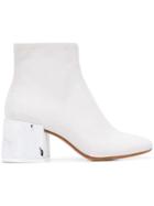 Mm6 Maison Margiela Contrasting Heel Boots - White