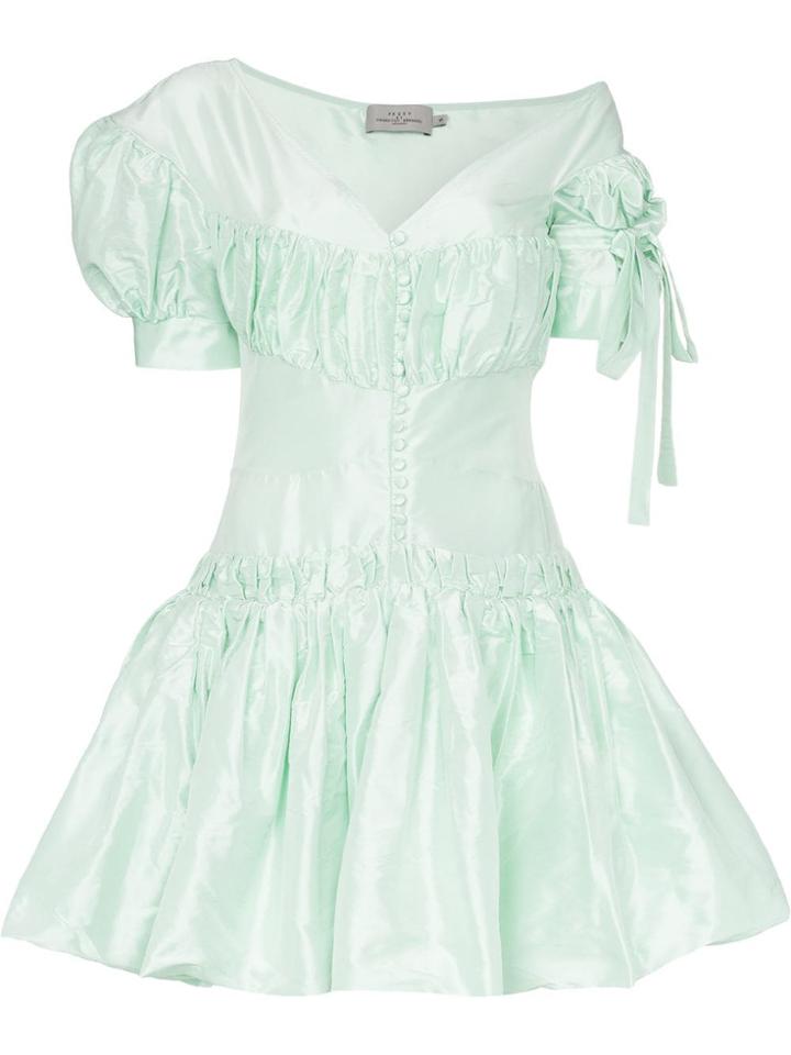 Preen By Thornton Bregazzi Janine Taffeta Mini Dress - Green