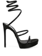 René Caovilla Sequin-embellished Stiletto Sandals - Black