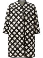 Antonio Marras Grid Print Coat, Women's, Size: Xl, Black, Acrylic/polyester/virgin Wool